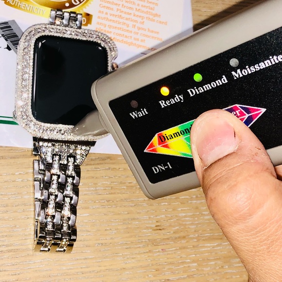 Real diamond Apple Watch bezel not CZ Not fake Custom made Sale FREE APPRAISAL - Picture 8 of 10